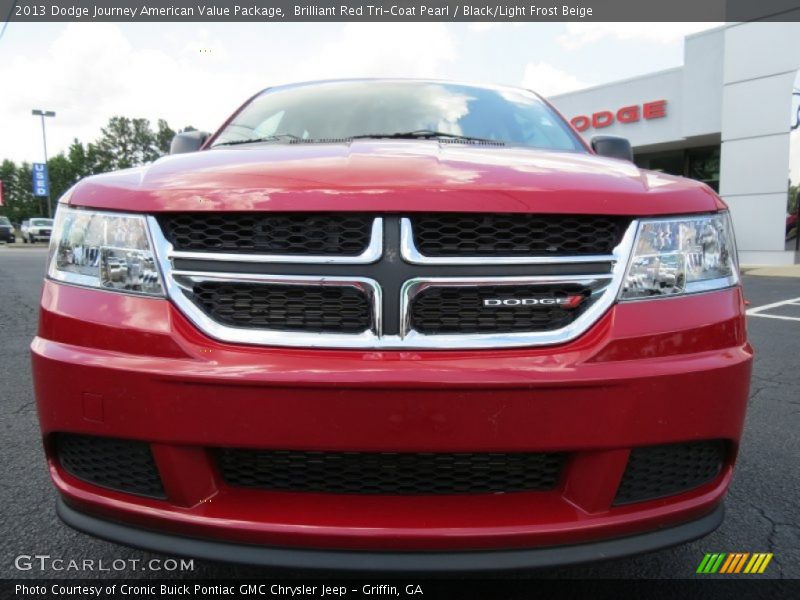 Brilliant Red Tri-Coat Pearl / Black/Light Frost Beige 2013 Dodge Journey American Value Package