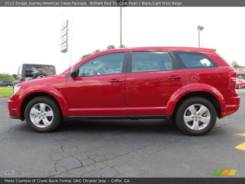 Brilliant Red Tri-Coat Pearl / Black/Light Frost Beige 2013 Dodge Journey American Value Package