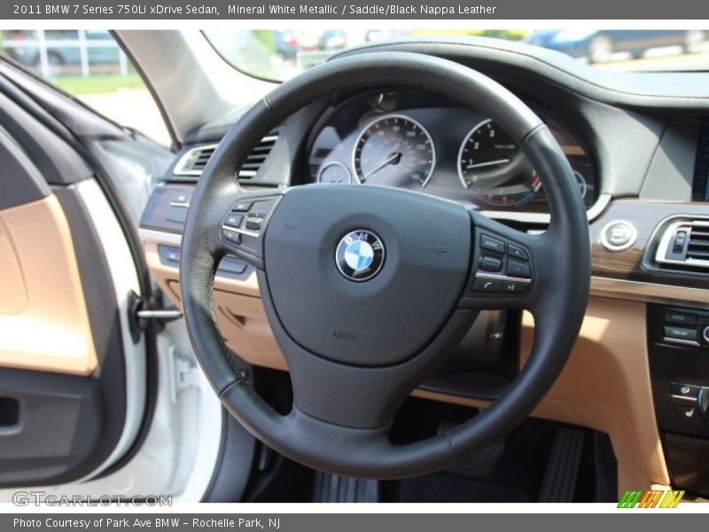 Mineral White Metallic / Saddle/Black Nappa Leather 2011 BMW 7 Series 750Li xDrive Sedan