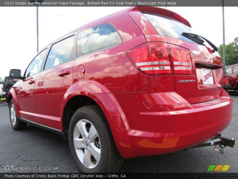 Brilliant Red Tri-Coat Pearl / Black/Light Frost Beige 2013 Dodge Journey American Value Package