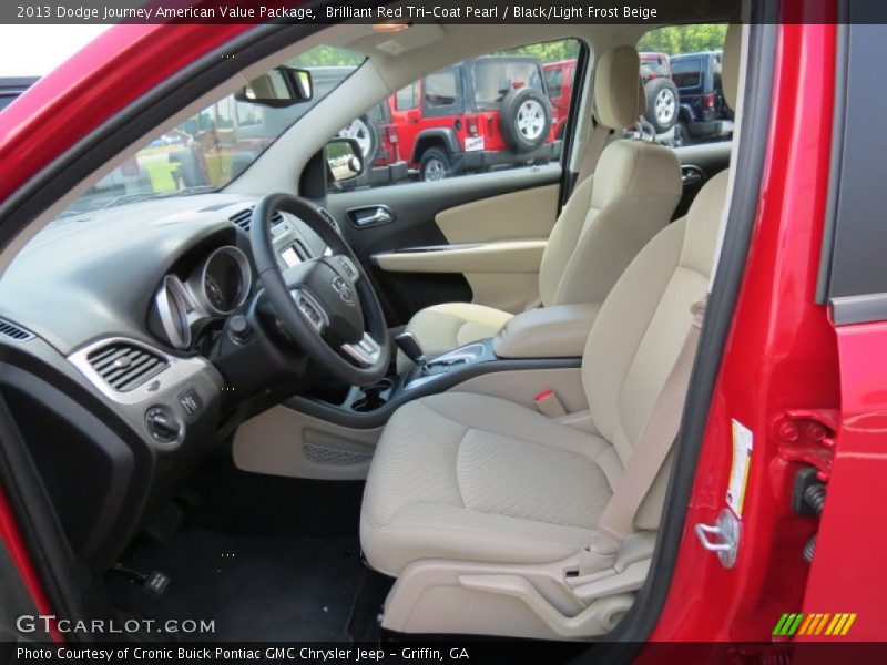 Brilliant Red Tri-Coat Pearl / Black/Light Frost Beige 2013 Dodge Journey American Value Package