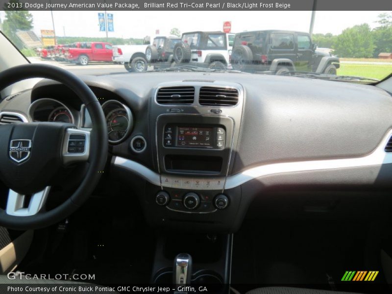 Brilliant Red Tri-Coat Pearl / Black/Light Frost Beige 2013 Dodge Journey American Value Package
