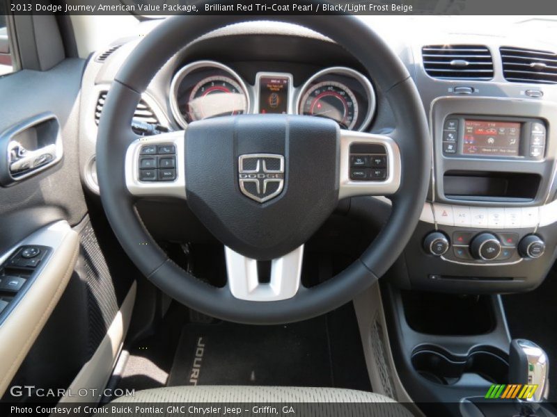 Brilliant Red Tri-Coat Pearl / Black/Light Frost Beige 2013 Dodge Journey American Value Package