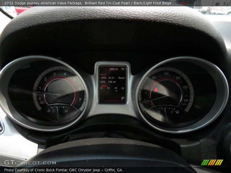 Brilliant Red Tri-Coat Pearl / Black/Light Frost Beige 2013 Dodge Journey American Value Package