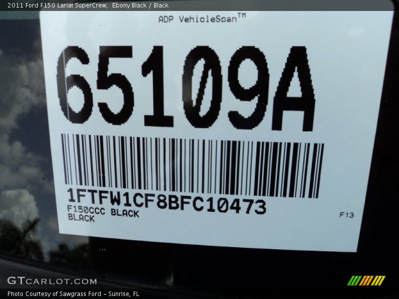 Ebony Black / Black 2011 Ford F150 Lariat SuperCrew