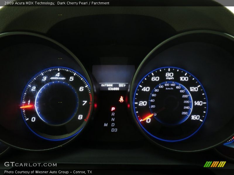 Dark Cherry Pearl / Parchment 2009 Acura MDX Technology