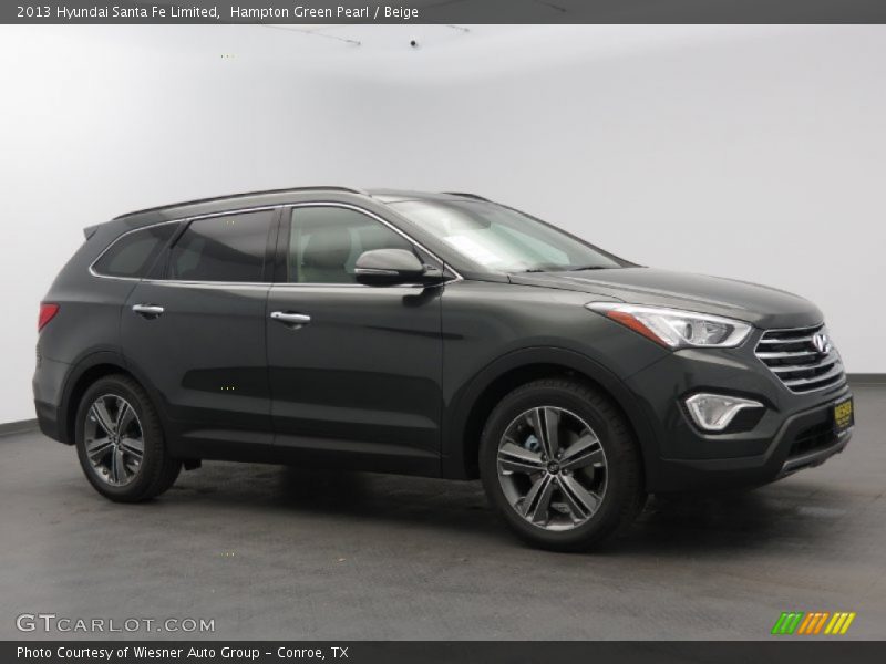 Hampton Green Pearl / Beige 2013 Hyundai Santa Fe Limited