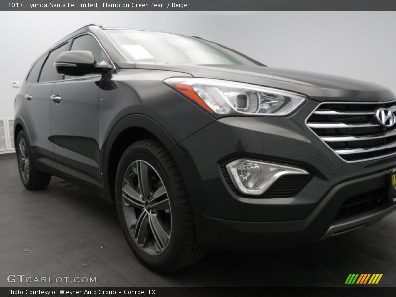 Hampton Green Pearl / Beige 2013 Hyundai Santa Fe Limited
