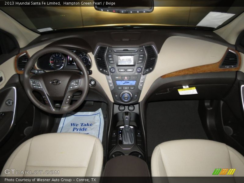 Hampton Green Pearl / Beige 2013 Hyundai Santa Fe Limited