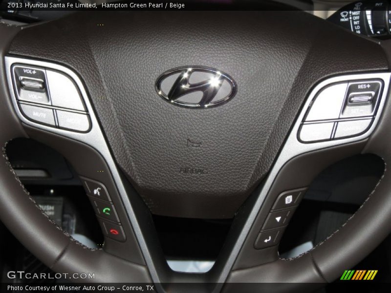 Hampton Green Pearl / Beige 2013 Hyundai Santa Fe Limited