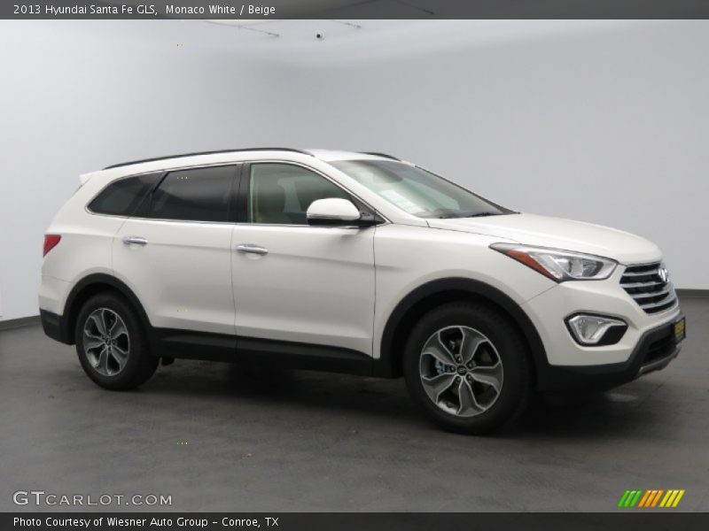 Monaco White / Beige 2013 Hyundai Santa Fe GLS