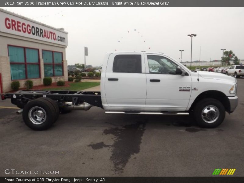 Bright White / Black/Diesel Gray 2013 Ram 3500 Tradesman Crew Cab 4x4 Dually Chassis