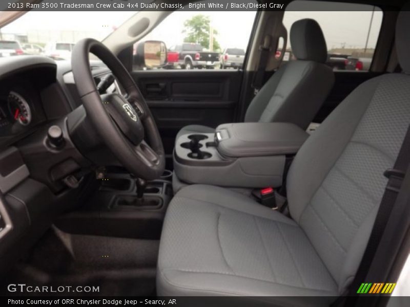 Bright White / Black/Diesel Gray 2013 Ram 3500 Tradesman Crew Cab 4x4 Dually Chassis