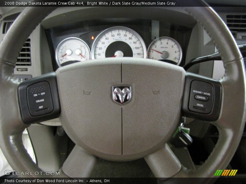 Bright White / Dark Slate Gray/Medium Slate Gray 2008 Dodge Dakota Laramie Crew Cab 4x4