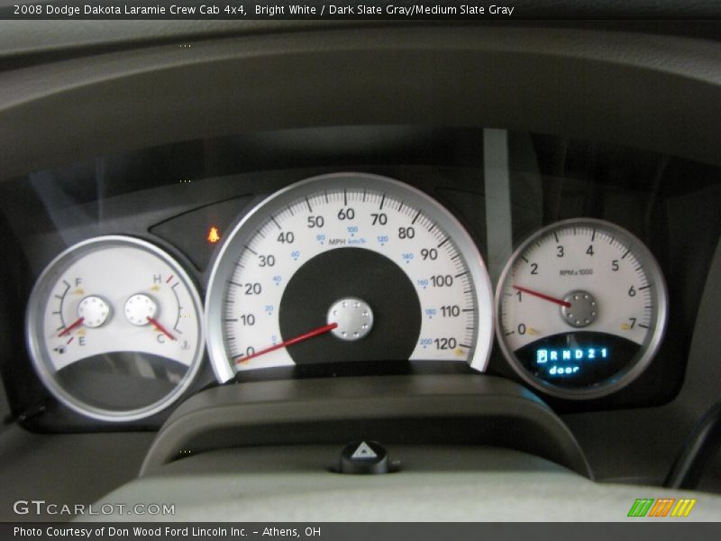 Bright White / Dark Slate Gray/Medium Slate Gray 2008 Dodge Dakota Laramie Crew Cab 4x4
