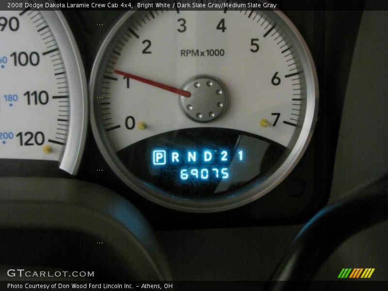 Bright White / Dark Slate Gray/Medium Slate Gray 2008 Dodge Dakota Laramie Crew Cab 4x4