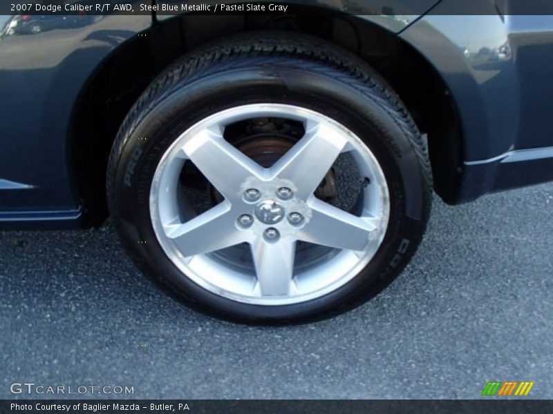 Steel Blue Metallic / Pastel Slate Gray 2007 Dodge Caliber R/T AWD