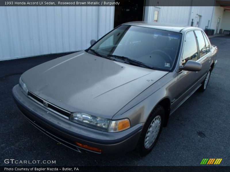 Rosewood Brown Metallic / Burgundy 1993 Honda Accord LX Sedan