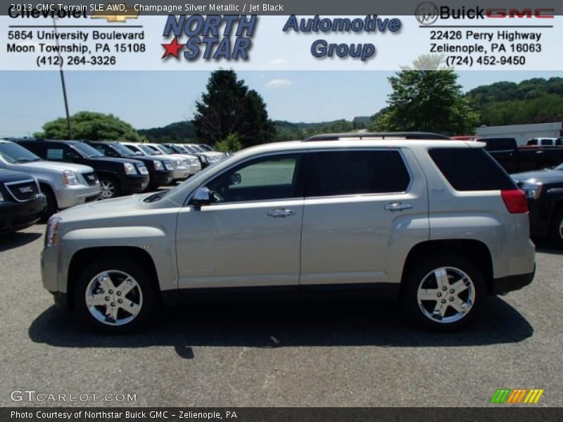 Champagne Silver Metallic / Jet Black 2013 GMC Terrain SLE AWD