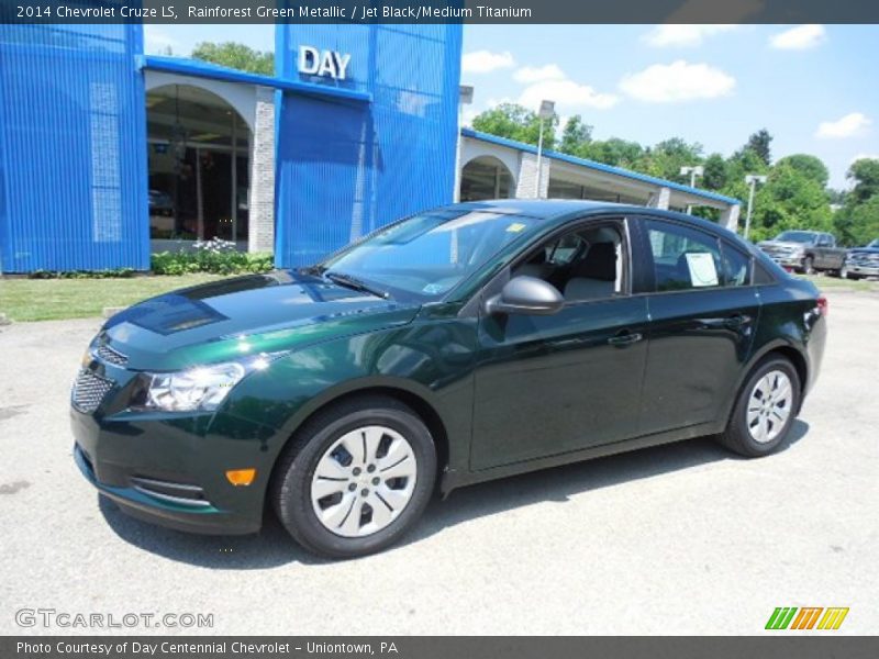 Rainforest Green Metallic / Jet Black/Medium Titanium 2014 Chevrolet Cruze LS