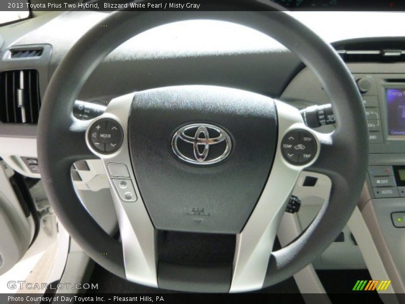 Blizzard White Pearl / Misty Gray 2013 Toyota Prius Two Hybrid