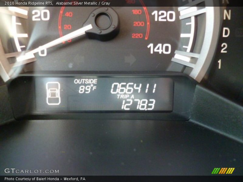 Alabaster Silver Metallic / Gray 2010 Honda Ridgeline RTS