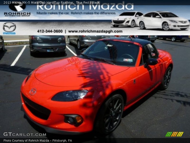 True Red / Black 2013 Mazda MX-5 Miata Club Hard Top Roadster