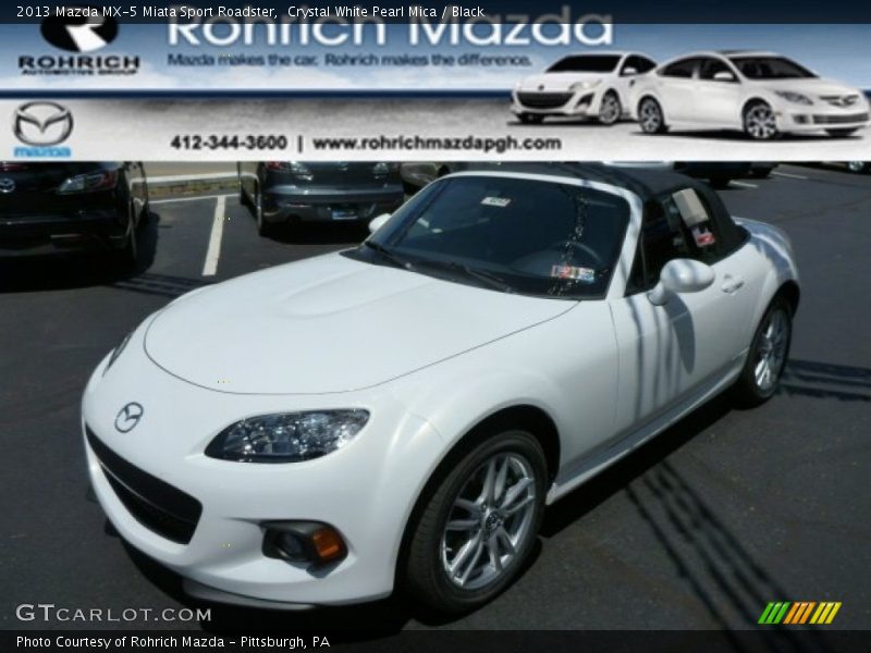 Crystal White Pearl Mica / Black 2013 Mazda MX-5 Miata Sport Roadster