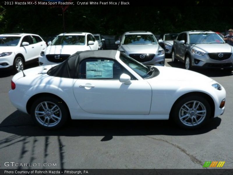 Crystal White Pearl Mica / Black 2013 Mazda MX-5 Miata Sport Roadster