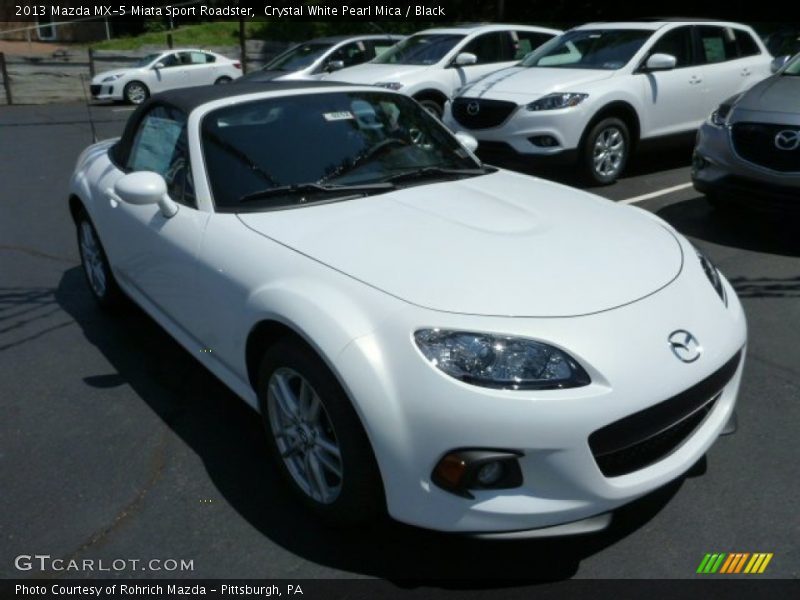 Crystal White Pearl Mica / Black 2013 Mazda MX-5 Miata Sport Roadster