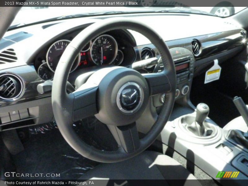 Crystal White Pearl Mica / Black 2013 Mazda MX-5 Miata Sport Roadster
