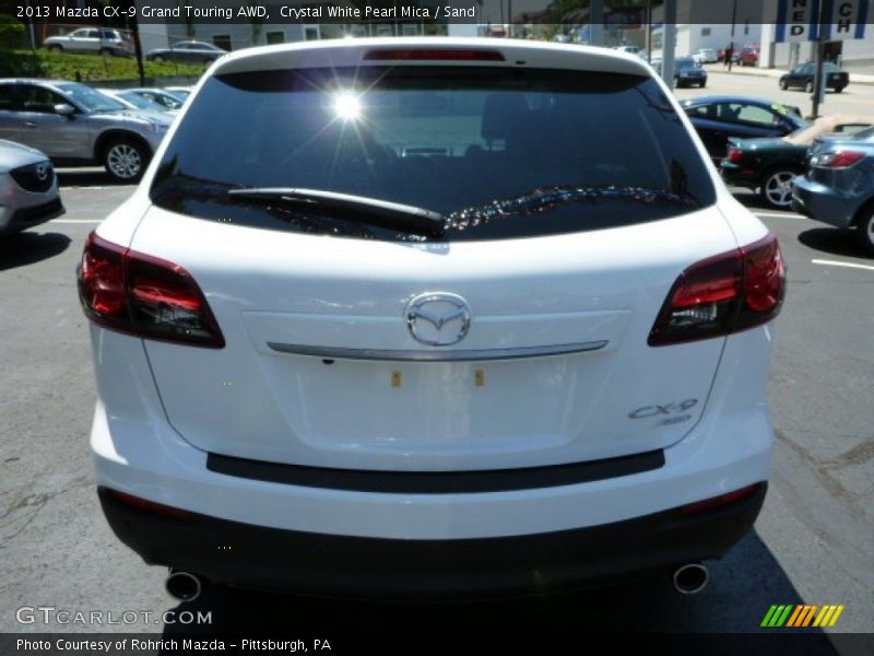 Crystal White Pearl Mica / Sand 2013 Mazda CX-9 Grand Touring AWD