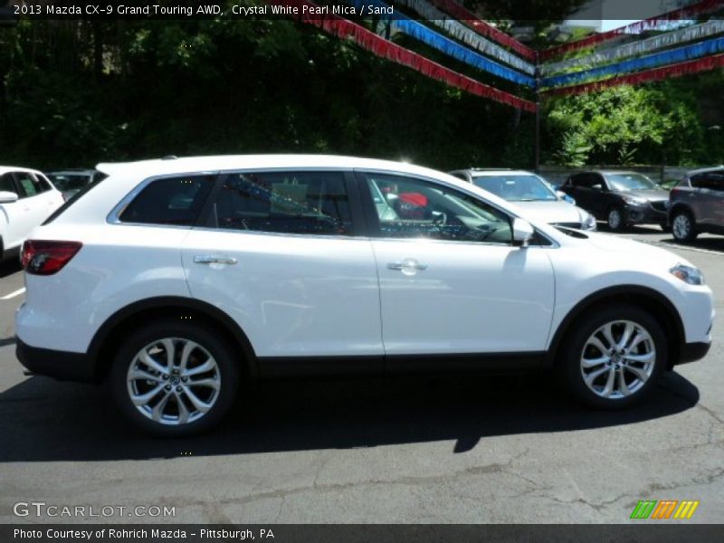Crystal White Pearl Mica / Sand 2013 Mazda CX-9 Grand Touring AWD