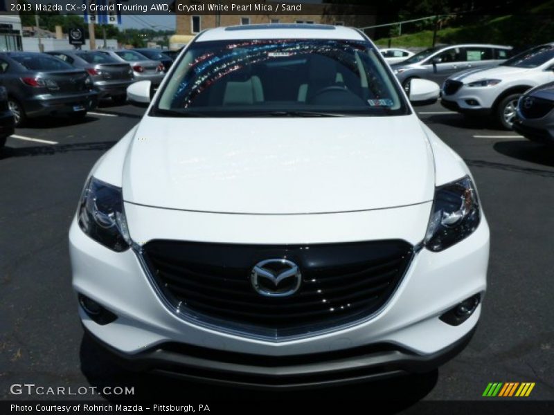 Crystal White Pearl Mica / Sand 2013 Mazda CX-9 Grand Touring AWD