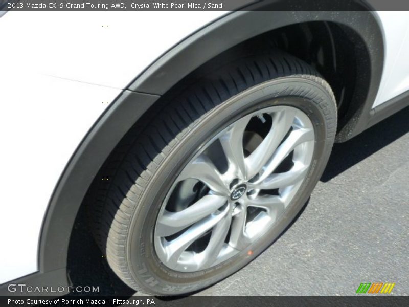 Crystal White Pearl Mica / Sand 2013 Mazda CX-9 Grand Touring AWD