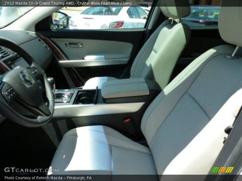 Crystal White Pearl Mica / Sand 2013 Mazda CX-9 Grand Touring AWD