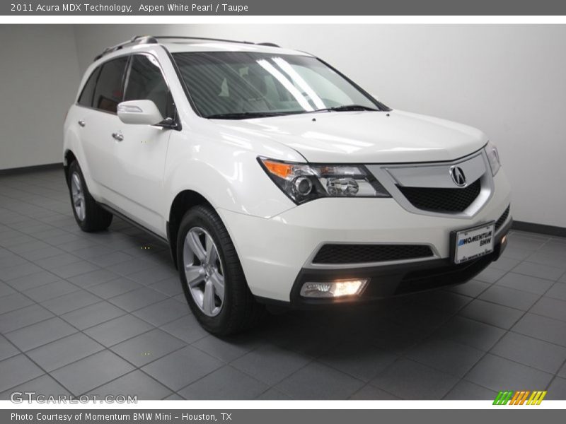Aspen White Pearl / Taupe 2011 Acura MDX Technology