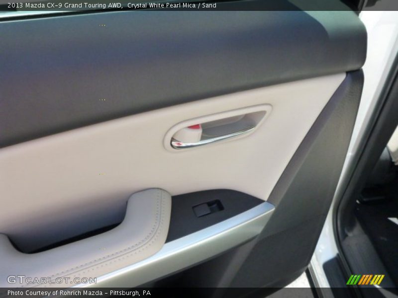 Crystal White Pearl Mica / Sand 2013 Mazda CX-9 Grand Touring AWD