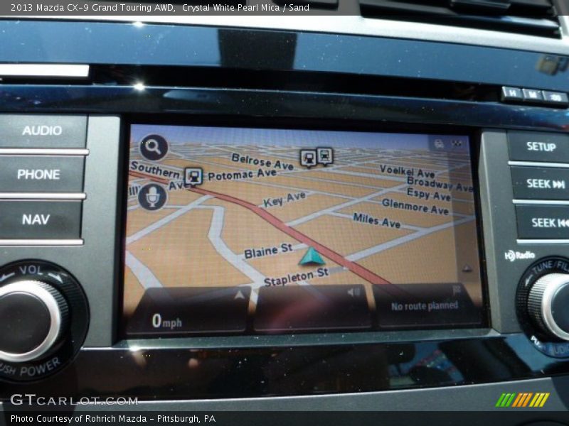 Crystal White Pearl Mica / Sand 2013 Mazda CX-9 Grand Touring AWD