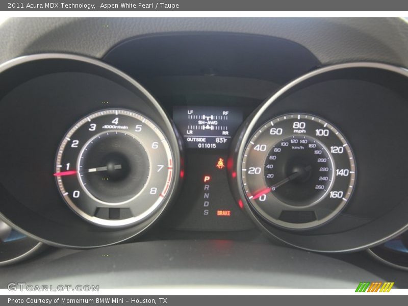 Aspen White Pearl / Taupe 2011 Acura MDX Technology