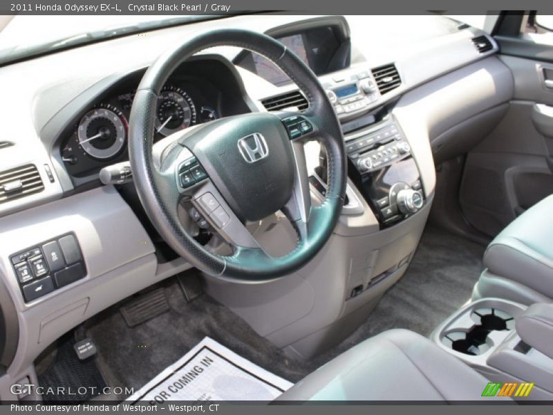 Crystal Black Pearl / Gray 2011 Honda Odyssey EX-L