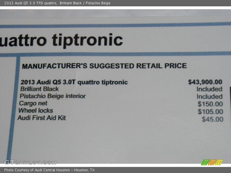 Brilliant Black / Pistachio Beige 2013 Audi Q5 3.0 TFSI quattro