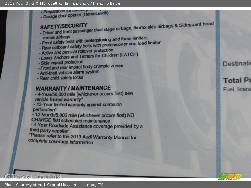 Brilliant Black / Pistachio Beige 2013 Audi Q5 3.0 TFSI quattro