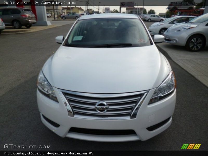 Aspen White / Charcoal 2013 Nissan Sentra SV