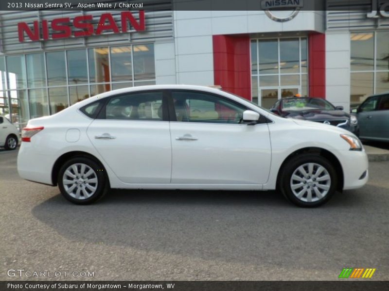 Aspen White / Charcoal 2013 Nissan Sentra SV