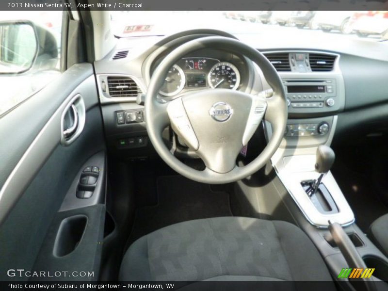 Aspen White / Charcoal 2013 Nissan Sentra SV