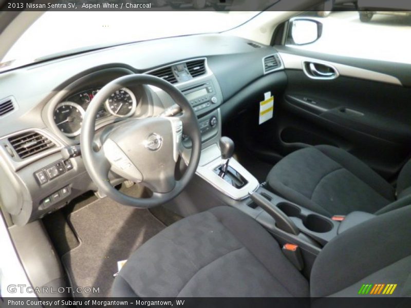 Aspen White / Charcoal 2013 Nissan Sentra SV