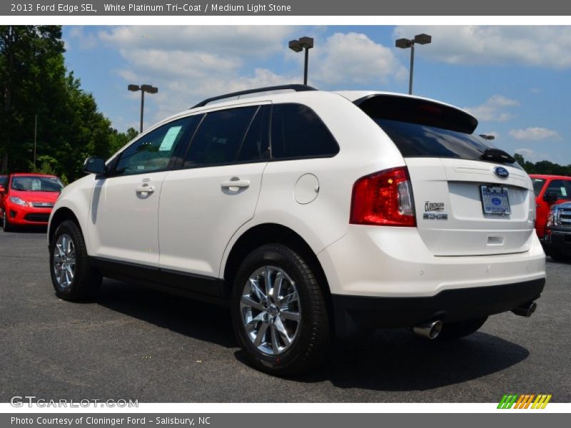 White Platinum Tri-Coat / Medium Light Stone 2013 Ford Edge SEL