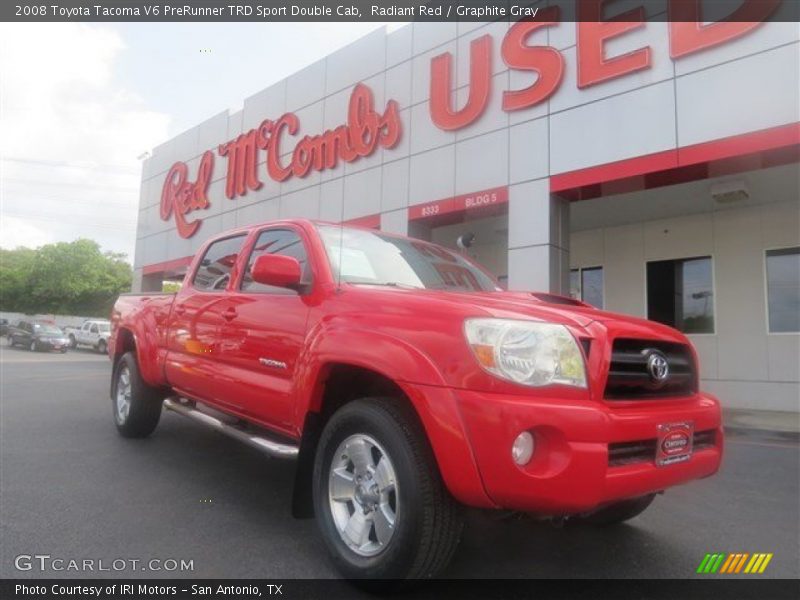 Radiant Red / Graphite Gray 2008 Toyota Tacoma V6 PreRunner TRD Sport Double Cab