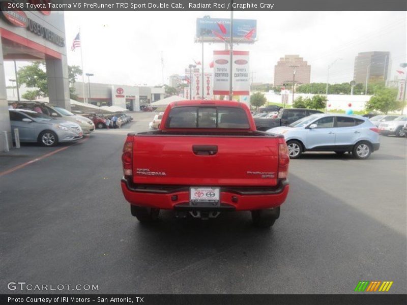 Radiant Red / Graphite Gray 2008 Toyota Tacoma V6 PreRunner TRD Sport Double Cab